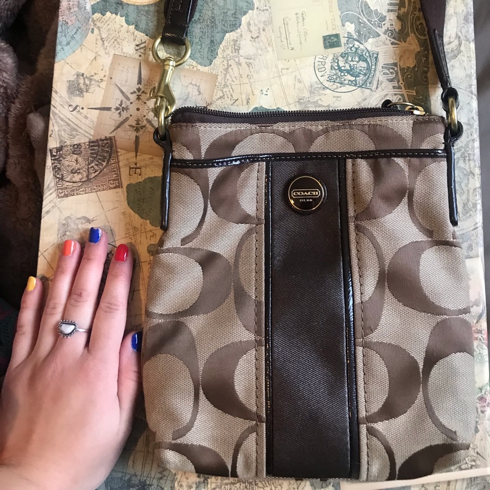 COACH brown crossbody bag